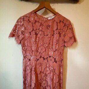 Mauve Floral Lace Sheath Dress
